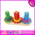 2014 New Kids Wooden Gear Puzzle, Popualr Cute Mini Children Gear Puzzle Toy, Hot Sale Baby Wooden Gear Puzzle Set Toy W13e041